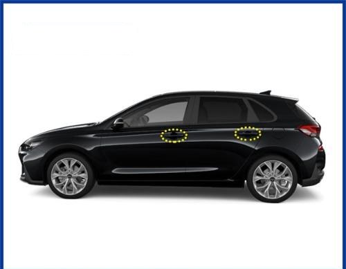Комплект наружных ручек дверей Hyundai i30 N Line (цвет Phantom Black)